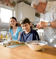 Edward Sabella with his grandchildren Agjia and Jacob.