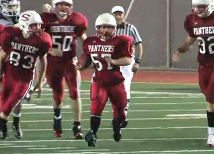 Ike Ditzenberger scores touchdown in high school football game