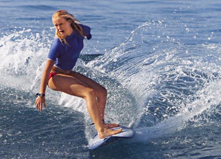 Bethany Hamilton surfing after shark attack