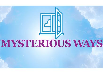 Mysterious Ways icon: Clouds, Blue Sky and the words Mysterious Ways