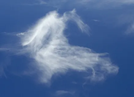 An angelic vision in the clouds