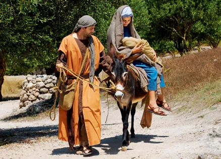 At Nazareth Village, actors reenact Joseph and Mary's trip to Bethlehem