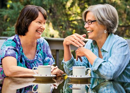 Sue Carloni (left) and her friend JoAnn