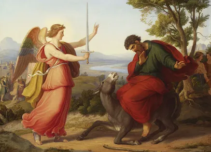 Balaam and the angel, painting from Gustav Jaeger, 1836.