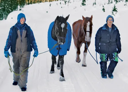 Birgit and Belle (left) and a friend with Sundance