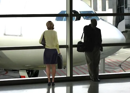 couple waiting at the airport