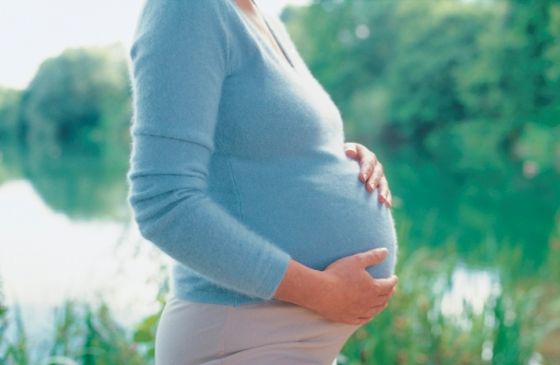 Close-up of an expectant mom.