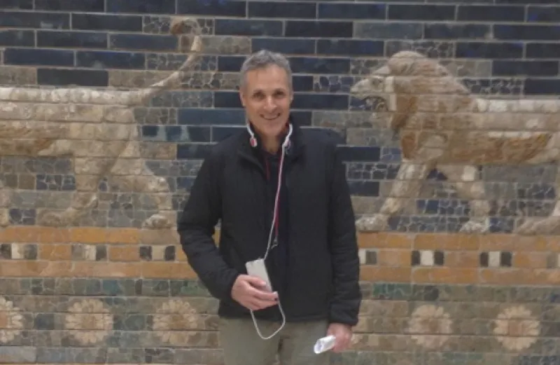 Prayer blogger Rick Hamlin at the Ishtar Gate in Berlin's Pergamon Museum