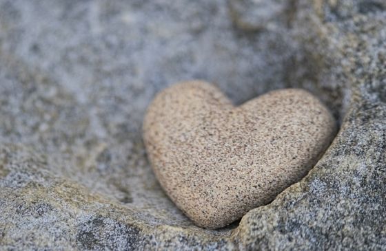 close-up of a stone heart