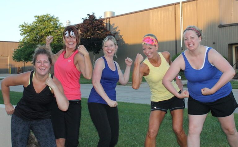 Shawnelle (second from left) with her running buddies