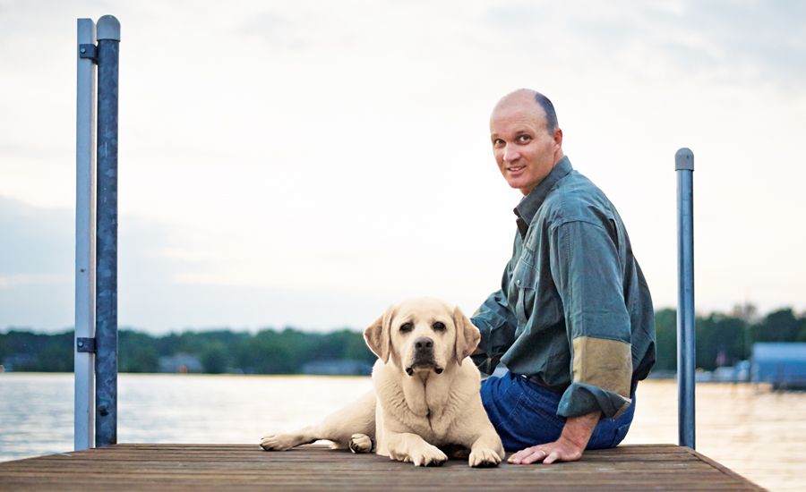 David with Gracie, one of his new Labs