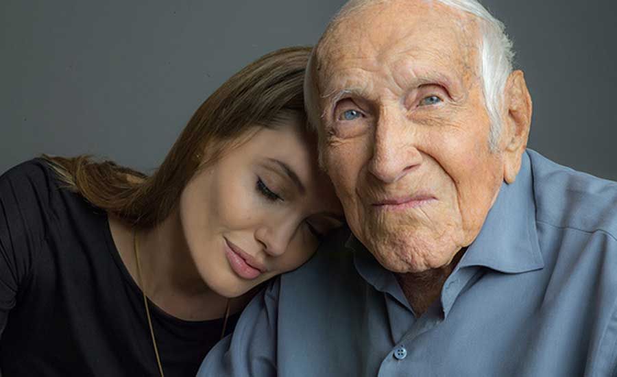 Louis Zamperini and Angelina Jolie