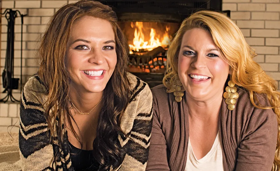 Jenna (right) and pal Shantel brighten up the coldest Wisconsin winter together.