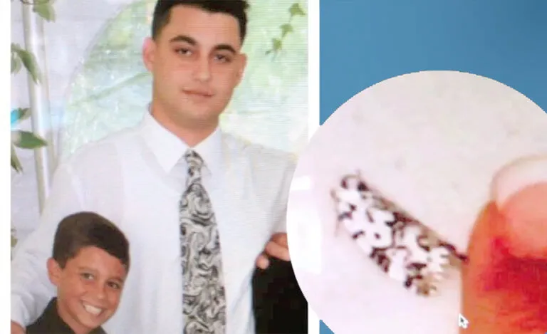 A man wears a tie identical to a moth that appears after his death