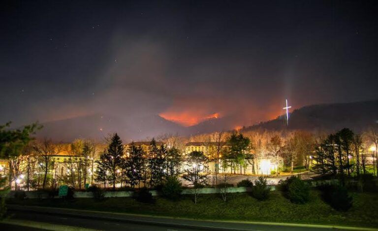 Cross on hill at Lifeway Ridgecrest Conference Center. Photo by Rey Castillo, Jr.