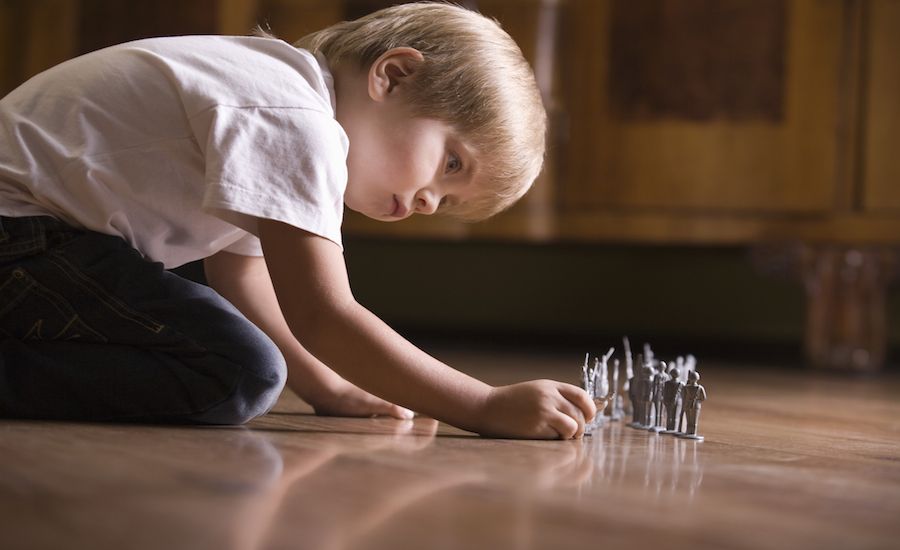 God's love for a boy playing with his toys.