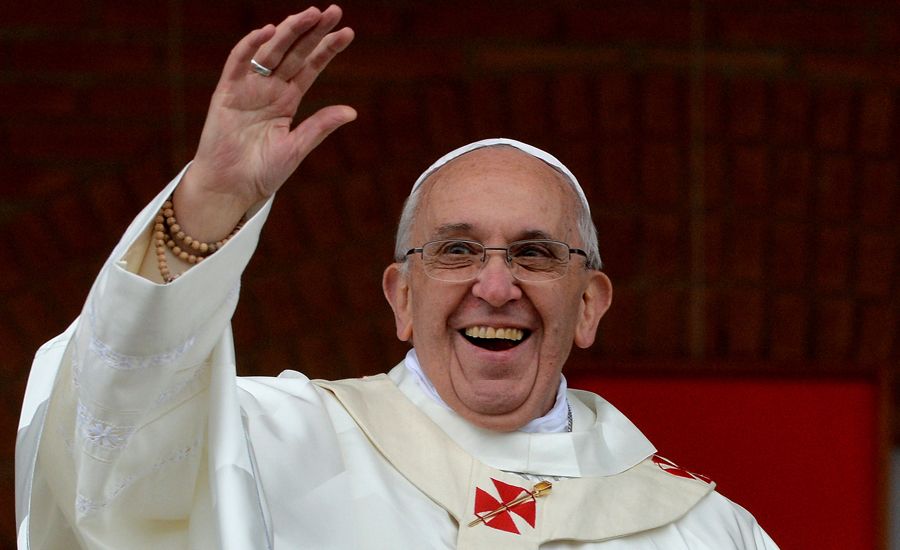 Pope Francis waving