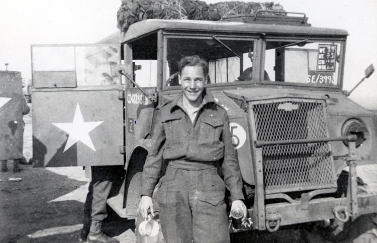 Guideposts: George Emmerson during his days as an army truck driver