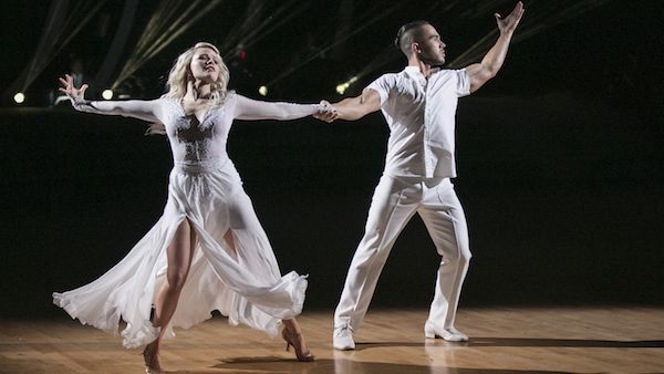 On Dancing with Stars, Carlos PenaVega dances to Amazing Grace with partner Witney Carson.