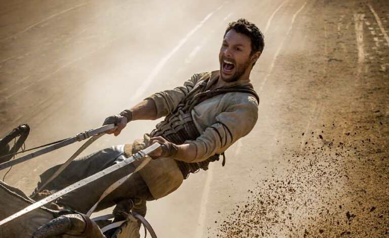 Jack Huston and Morgan Freeman in Ben Hur