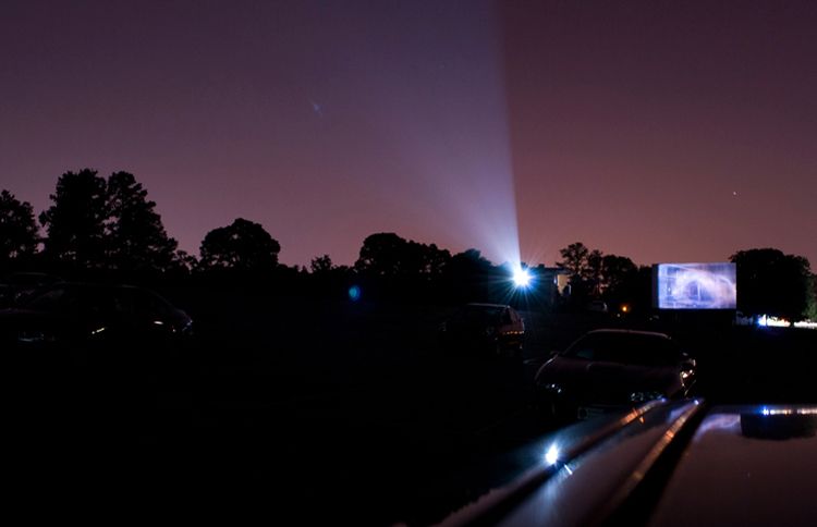 Movie lovers watch films from their cars at the Starlight Six.