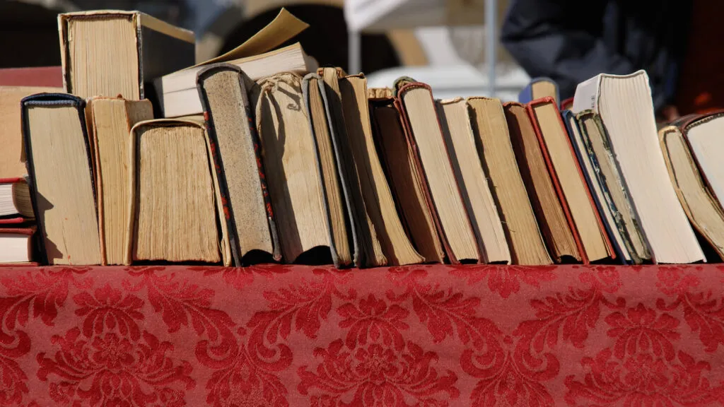 Books at a flea market