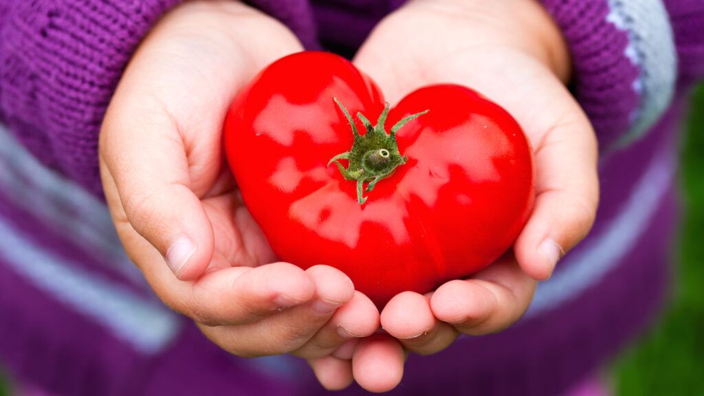 Finding hearts in food.