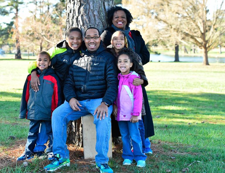 From left: Caleb, Ethan, Paul, Danita, Layne and Hope