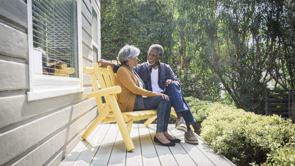 A retired couple discussing their life plans