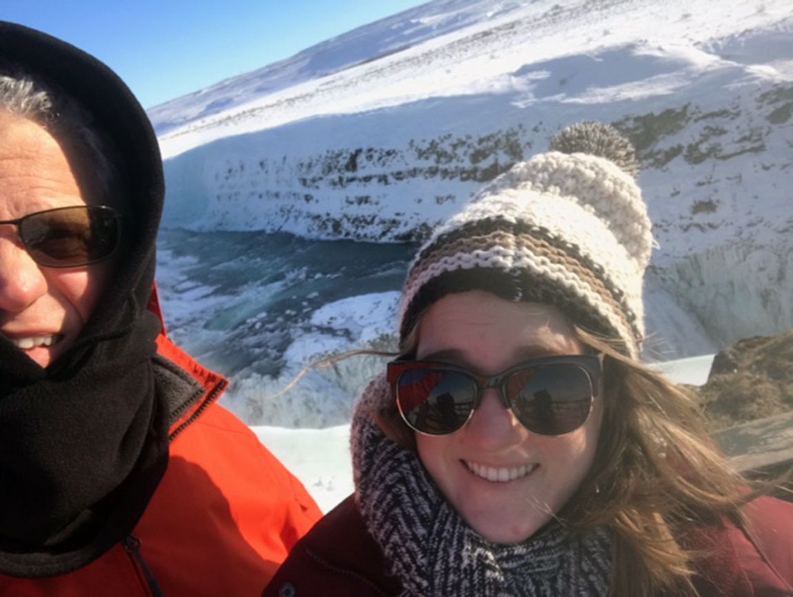 Alikay and her father during their drive on the Golden Circle