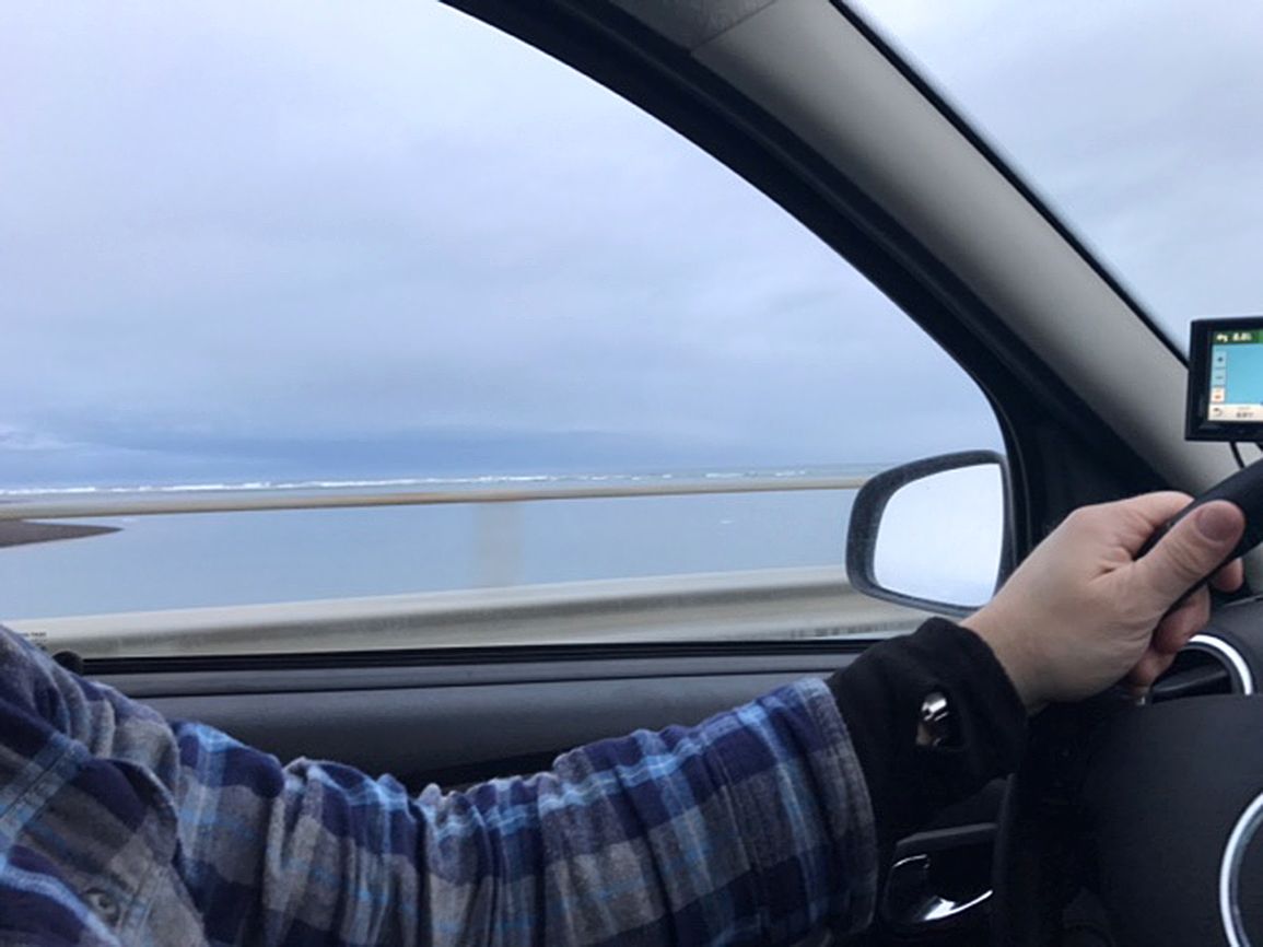 A shot from the rental car as Alikay and her father sought out the Northern Lights