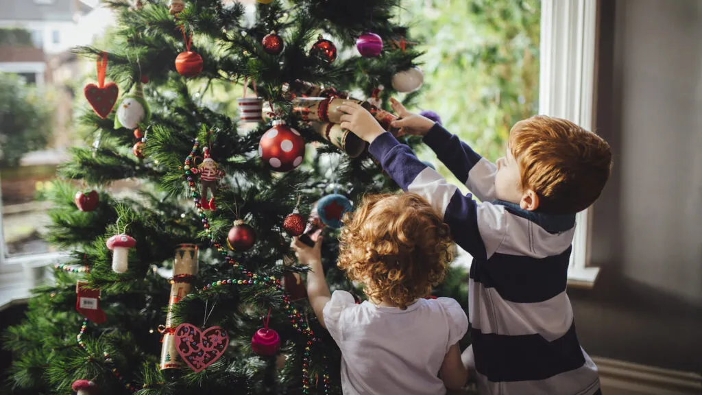 Decorating the Christmas tree