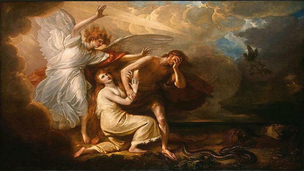 The Expulsion of Adam and Eve from Paradise, 1791, by Benjamin West,