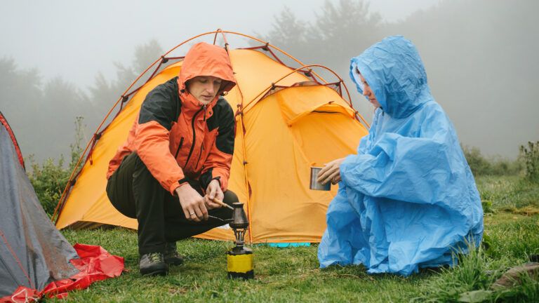 Camping in the rain