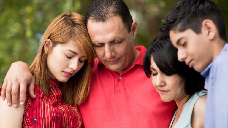 Family praying