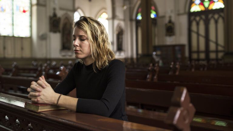 Praying in church