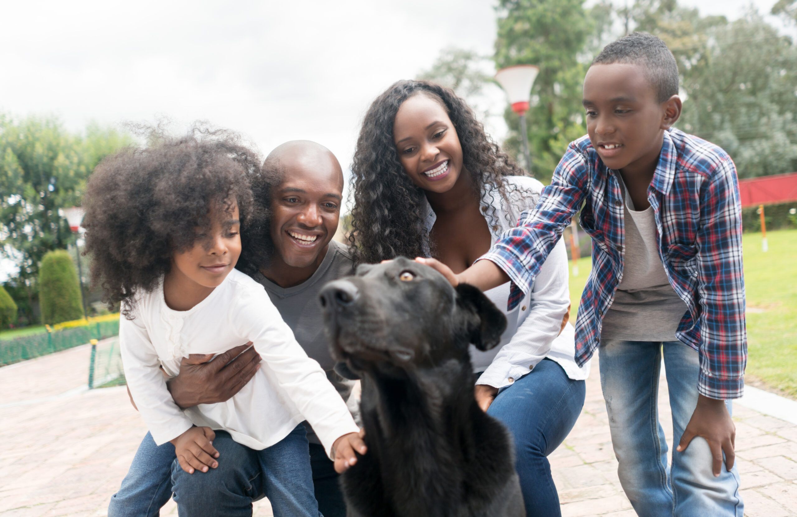 Family with dog