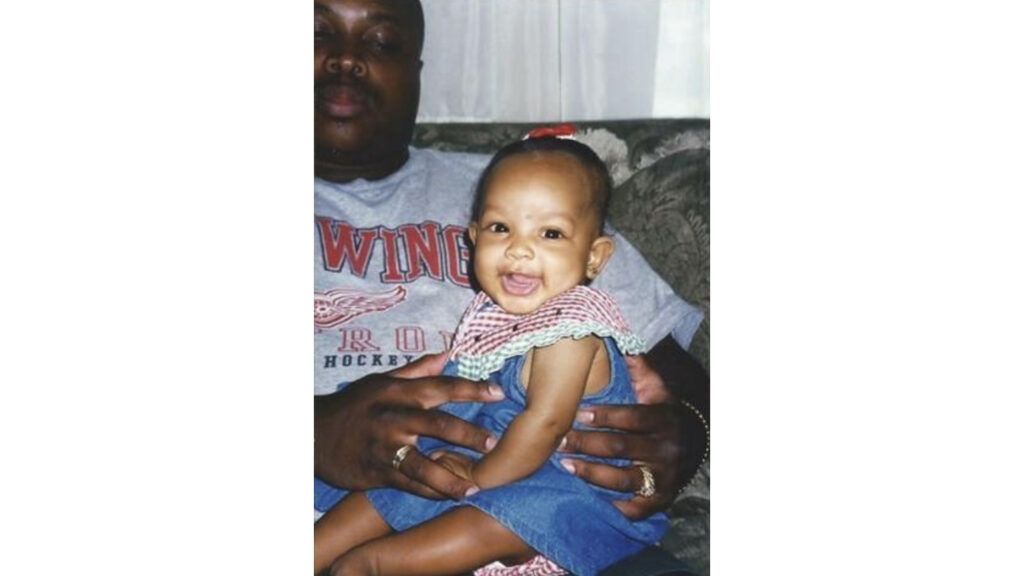 A childhood photo of Asya Branch, Miss Mississippi 2018, with her father.