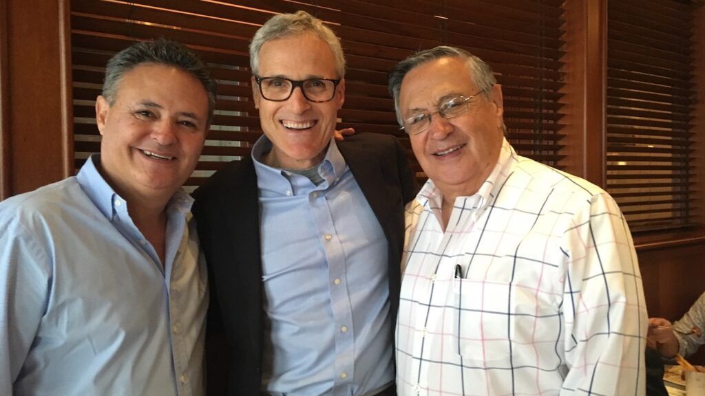 Left to right, Jorge Jarrin, Rick Hamlin, Jaime Jarrin