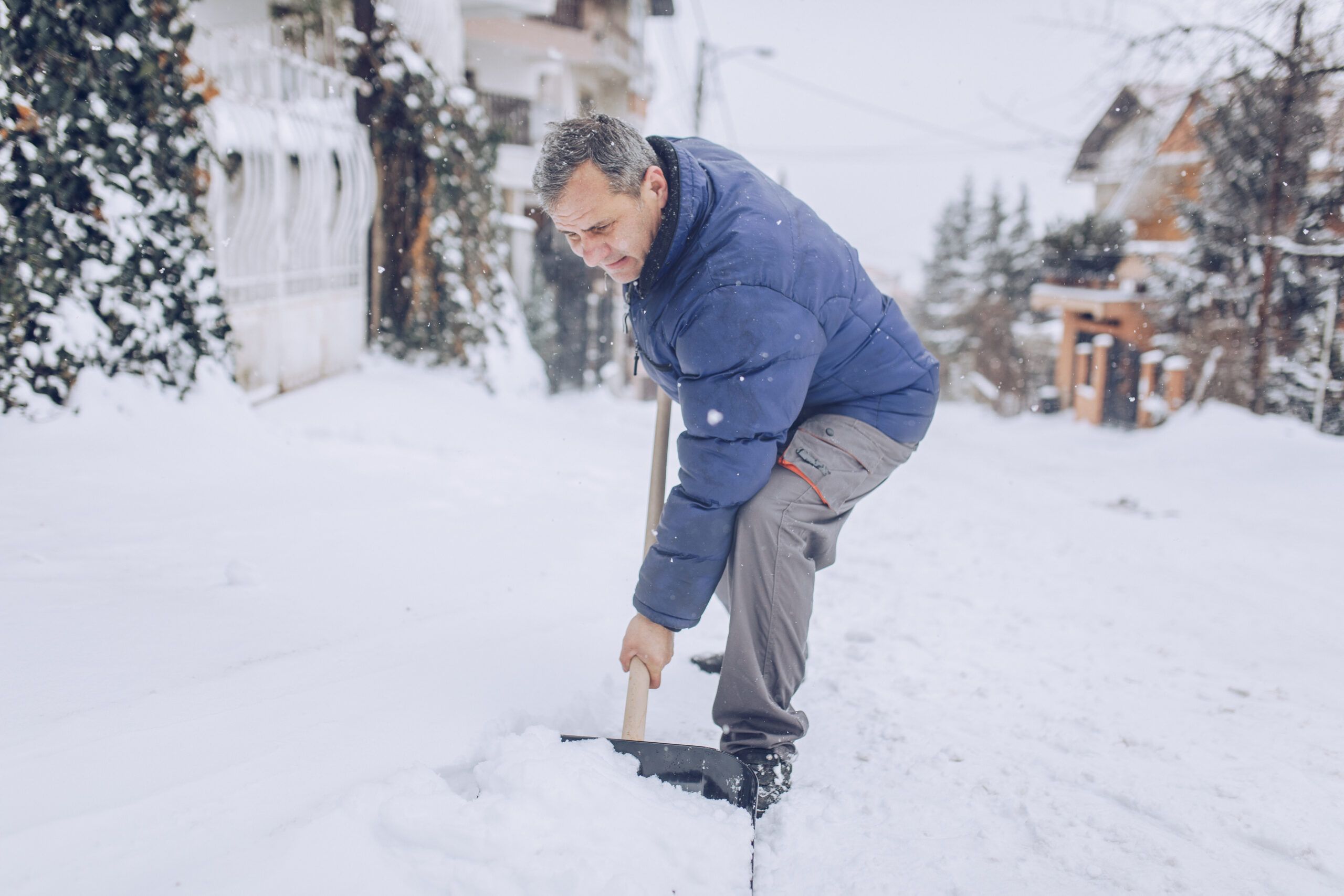 Man shoveling snow