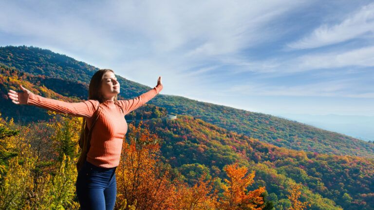 Arms raised in prayer