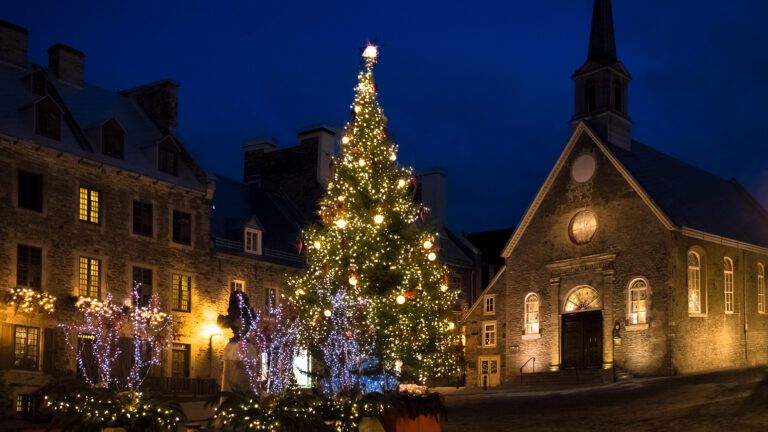 A church at Christmas