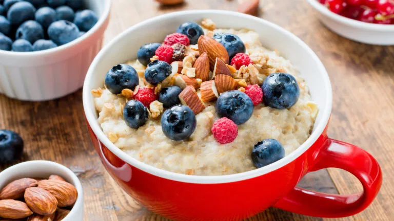 Comforting bowl of oatmeal