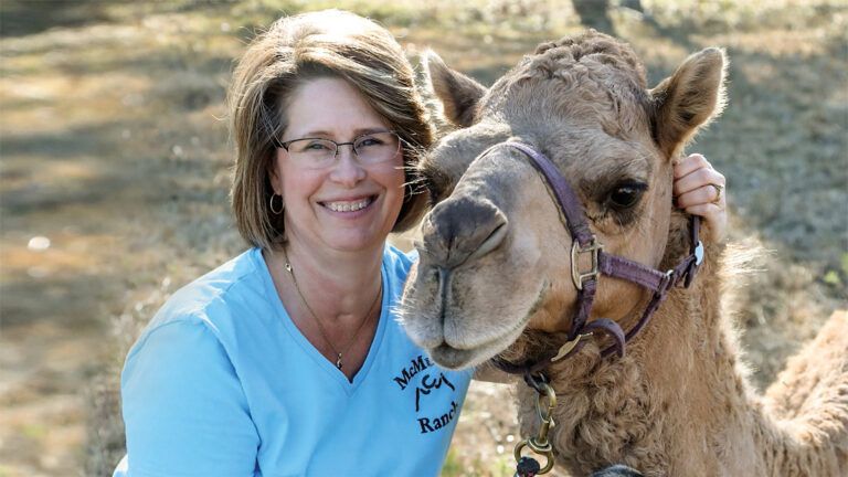 Joanna with one of her camel companions