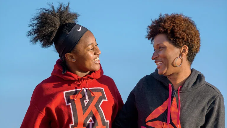 Tonya and her daughter Kennedi enjoy a walk together