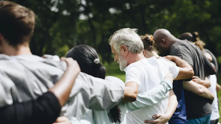 A group of people at the park