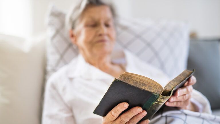 A woman reads her Bible