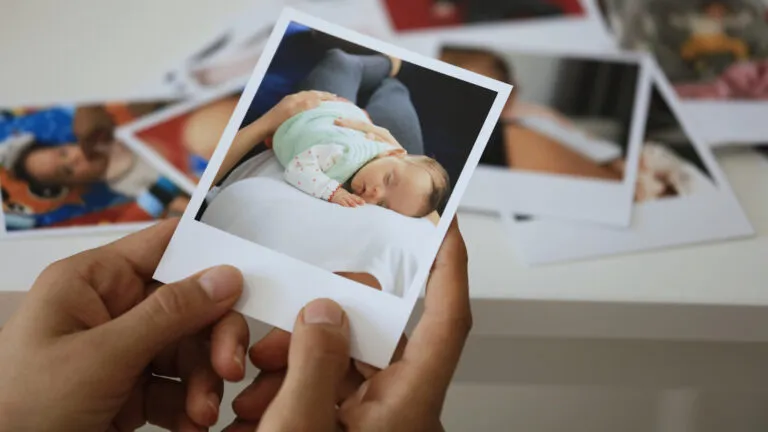 Praying over family photos