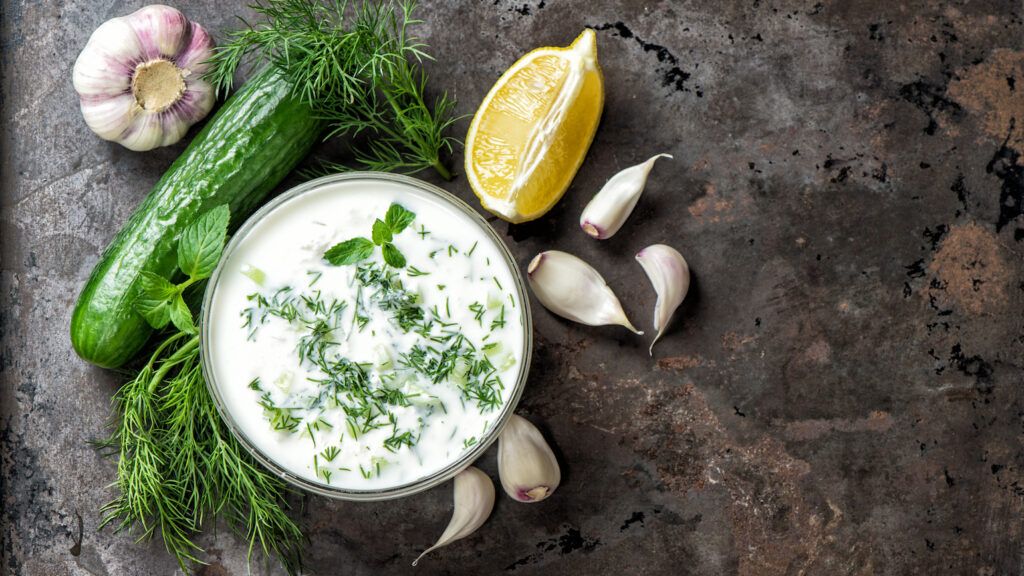 Tzadziki, savory yogurt dipping sauce