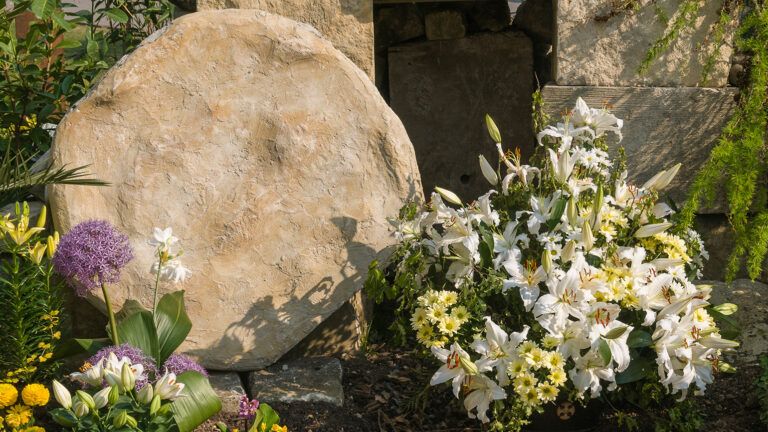 Flowers on a tomb